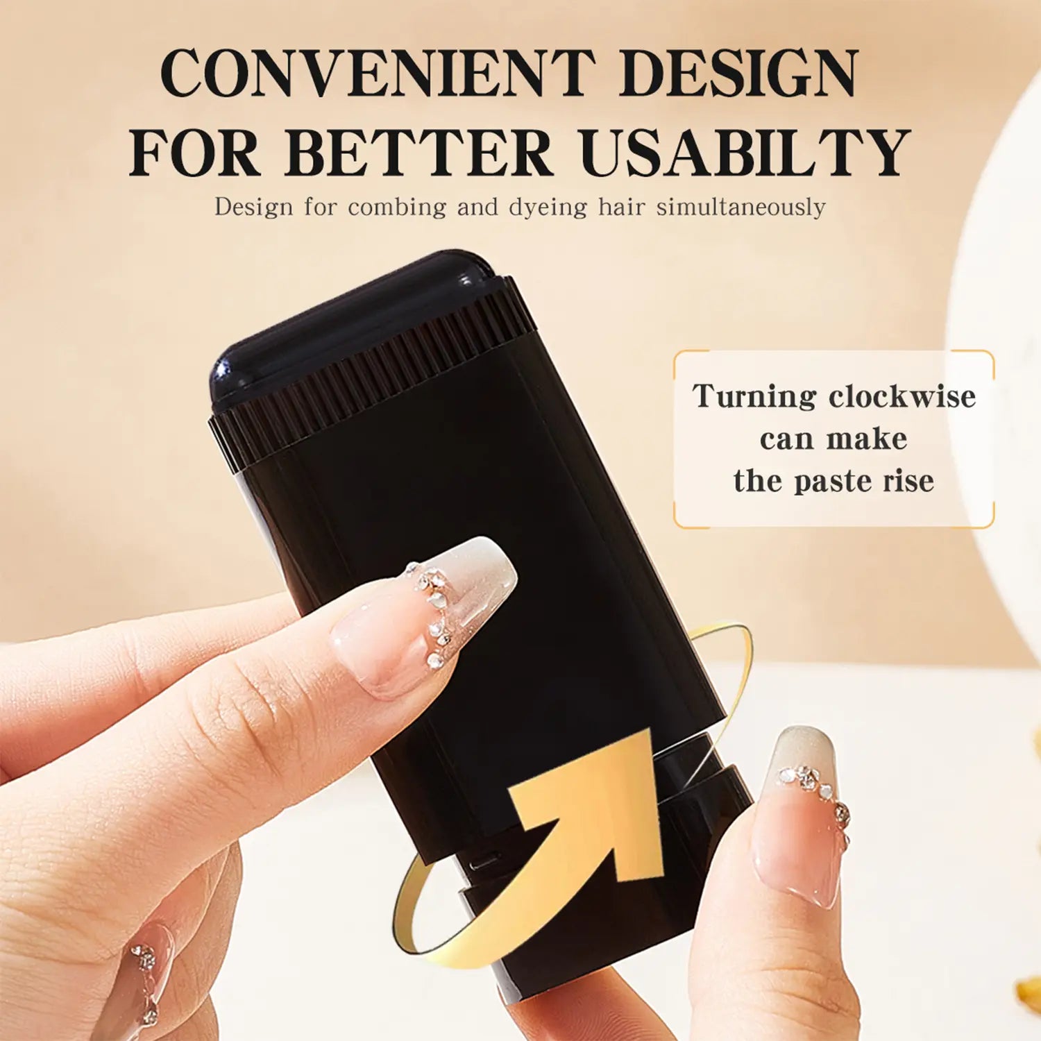 New Upgraded Hair Dye Comb, HAIRDRESSING WAND(2 Hair Color Options) Disposable Hair Dye Penwaterproof Sweatproof, Natural Coloring without Damaging Hair or Scalp, Easy to Color Portable Fastreplenishment Color Does Not Fall Out Stick Lid Storage