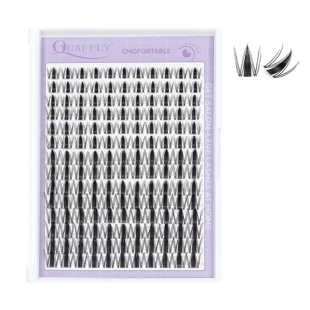 Fairy Lash Clusters Kit Eyelash Extensions Set, Manga Lash Clusters with Bond, Eyelash Fixer, Glue Remover, Tweezers and Eyelash Brush, DIY Spider Individual Lash Clusters for Wispy Volume#Global PICKS
