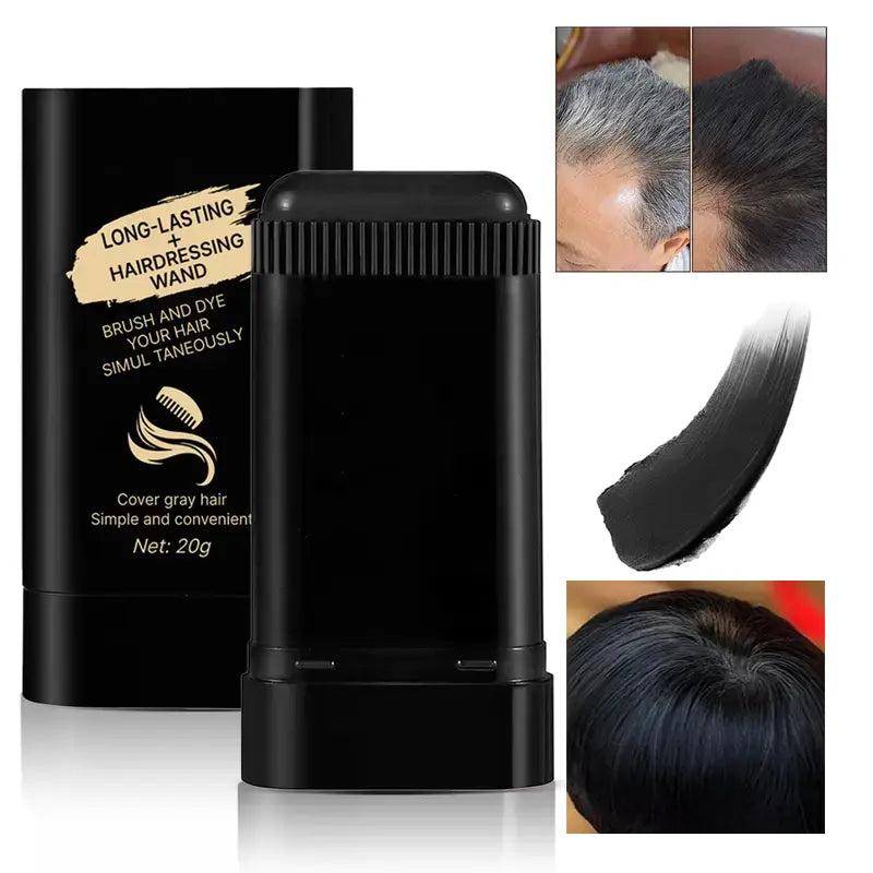New Upgraded Hair Dye Comb, HAIRDRESSING WAND(2 Hair Color Options) Disposable Hair Dye Penwaterproof Sweatproof, Natural Coloring without Damaging Hair or Scalp, Easy to Color Portable Fastreplenishment Color Does Not Fall Out Stick Lid Storage